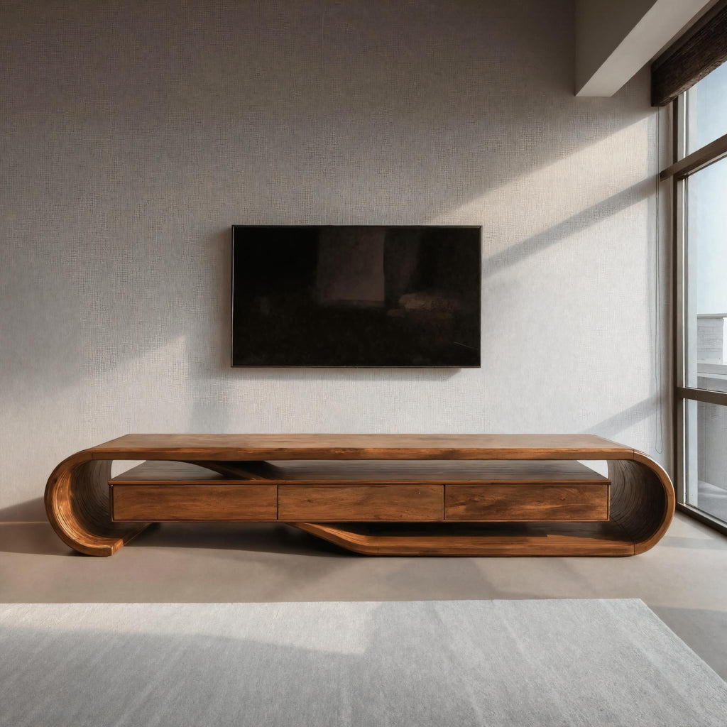 Contemporary Sculptural TV Stand For Living Room