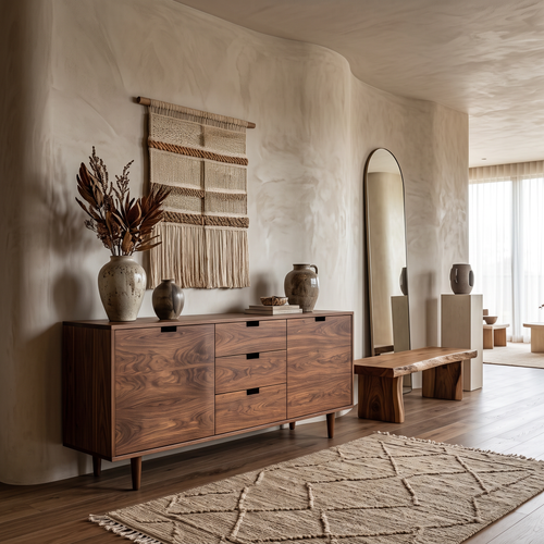 Contemporary Wooden Sideboard For Modern Living Room