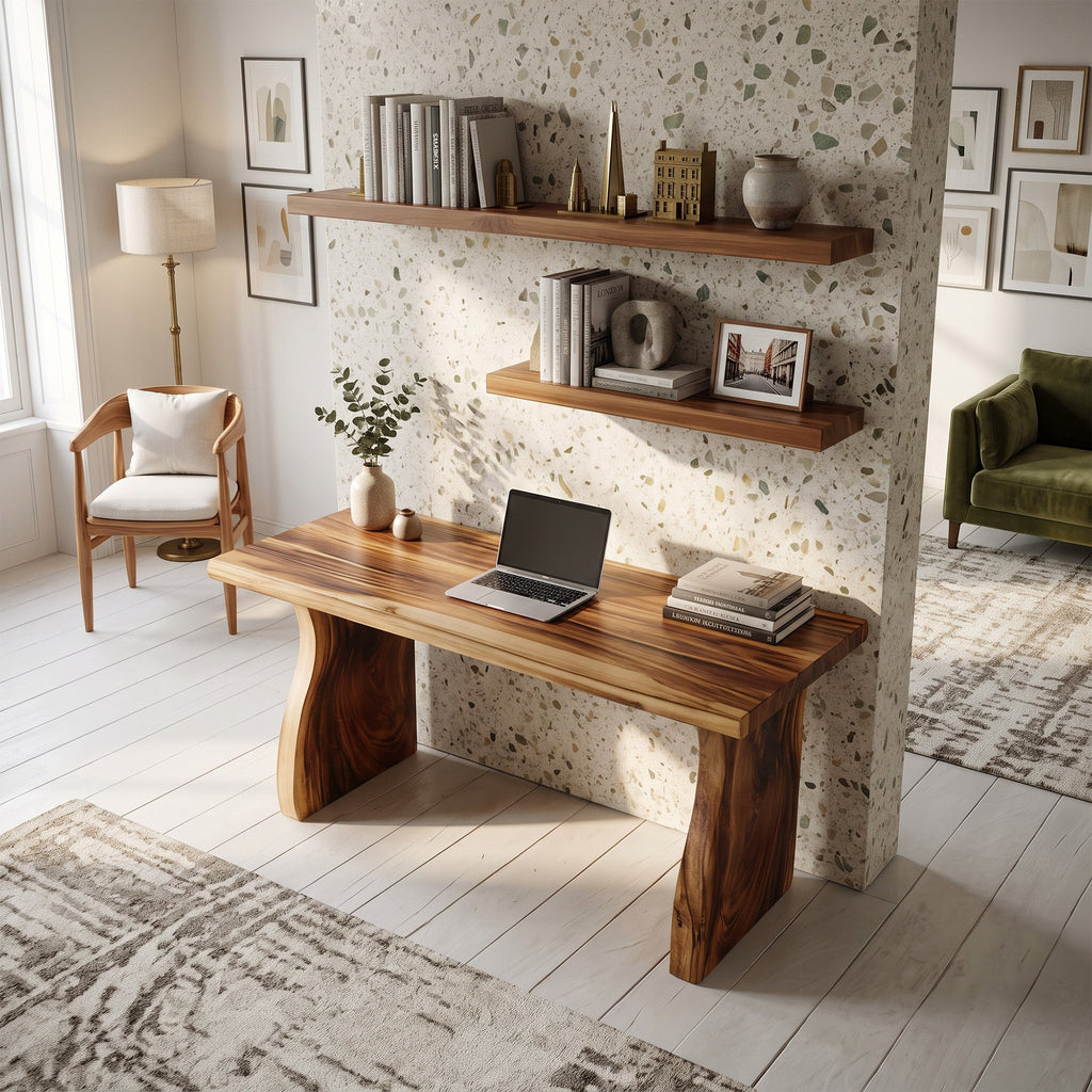 Handcrafted Solid Wood Desk For Reading And Work Area