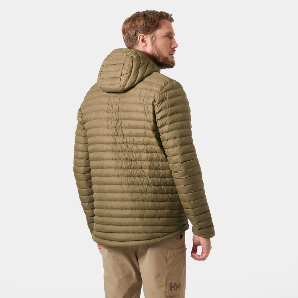 Men's Hooded Insulated Jacket - Brown