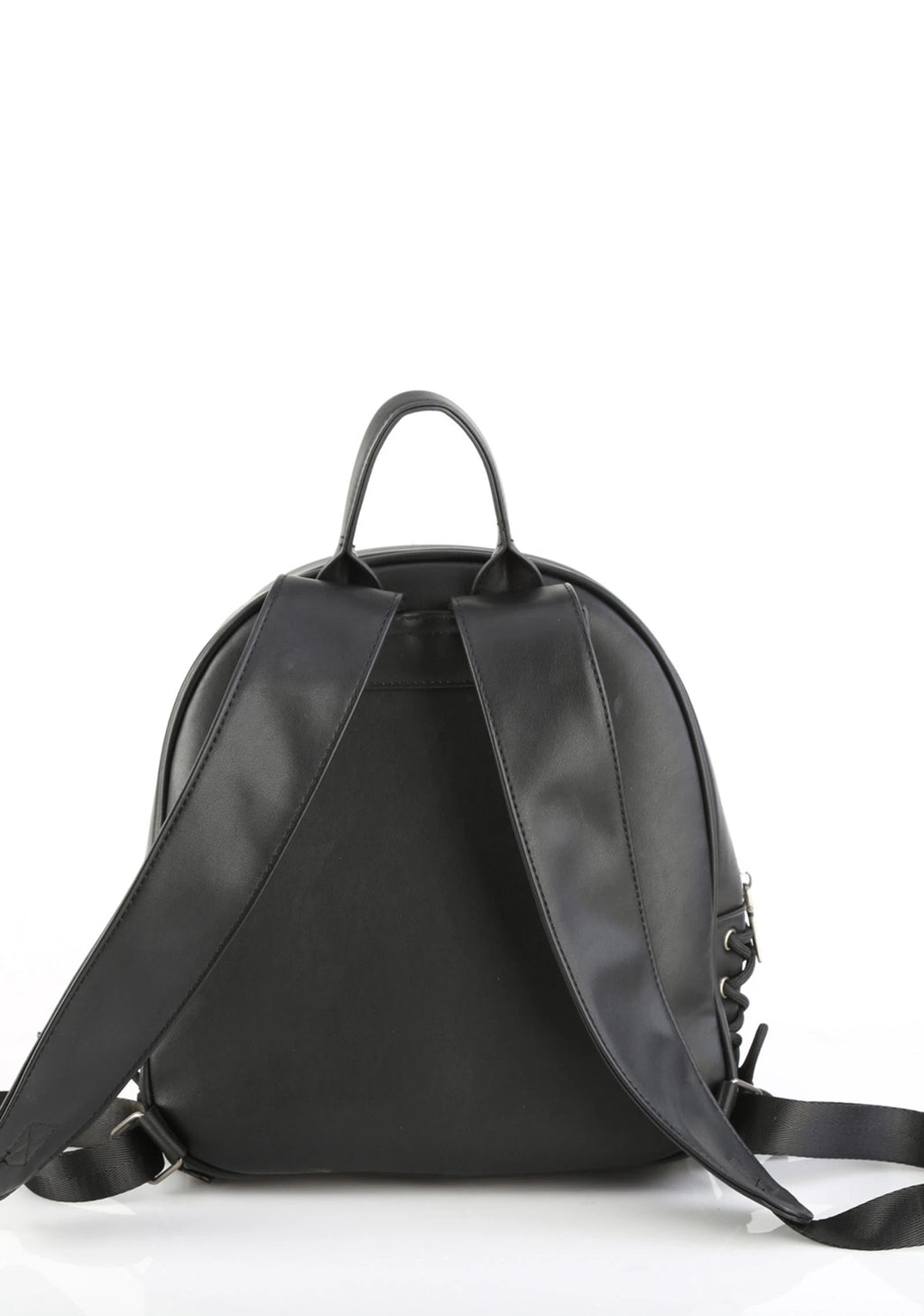Faux Leather Mini Backpack - Black