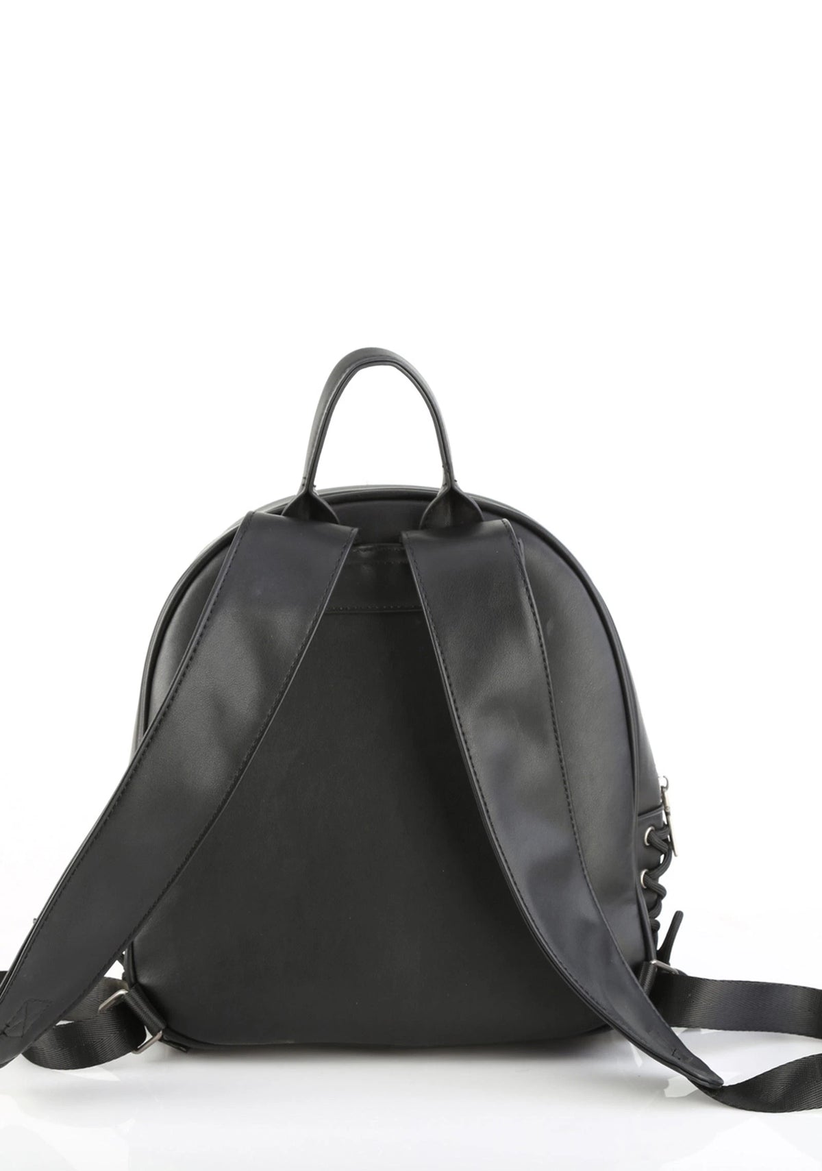Faux Leather Mini Backpack - Black