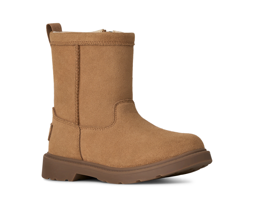 Kids' Waterproof Suede Side-Zip Boot - Chestnut