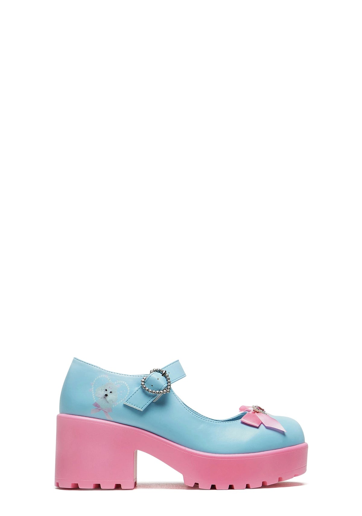 Bow Mary Jane Block Heel Pumps - Multi