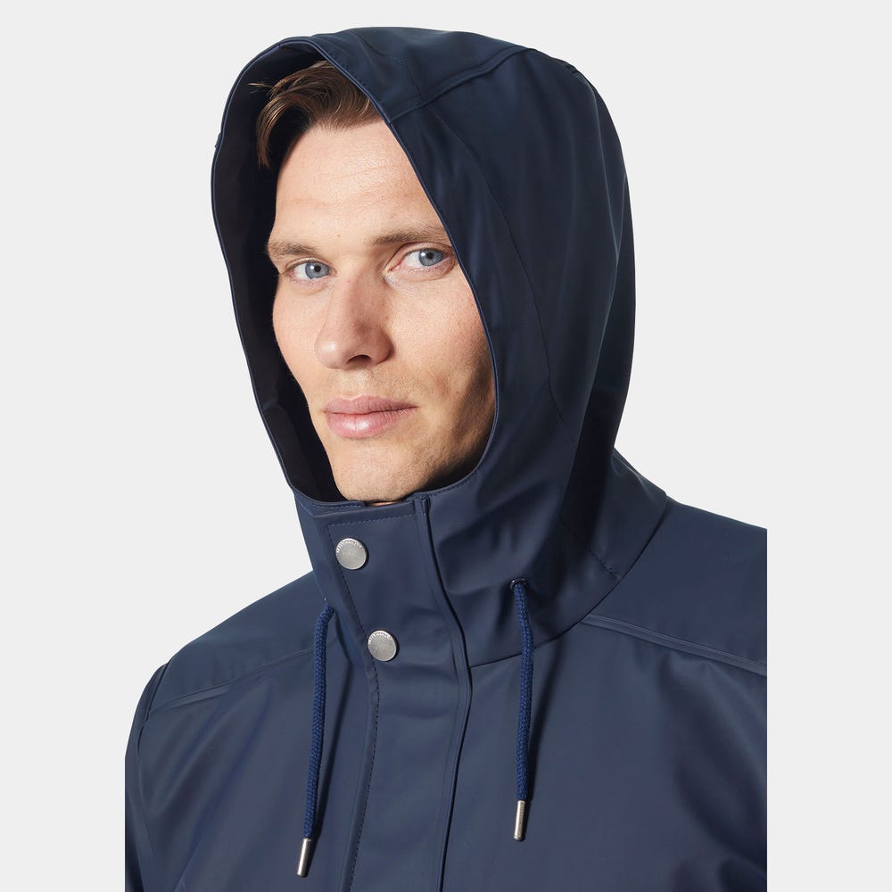 Men's Waterproof PU Raincoat - Navy
