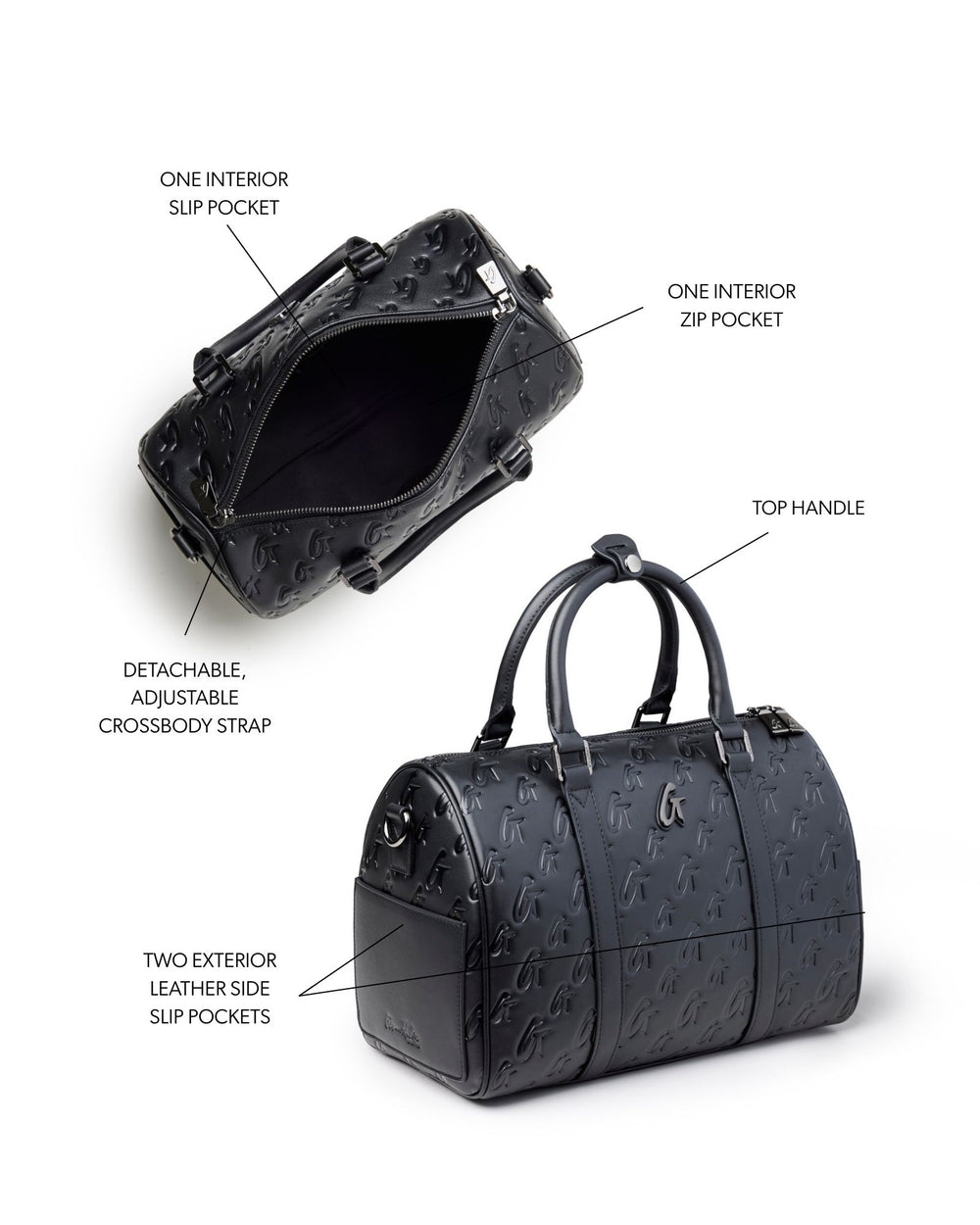 Large Top Handle Travel Bag - Black