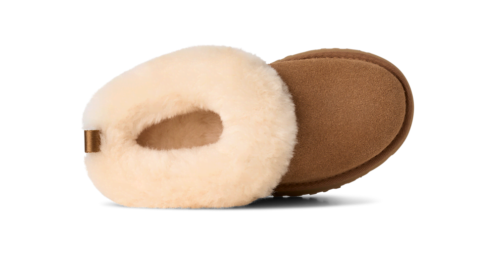 Kids' Suede Platform Slipper - Chestnut