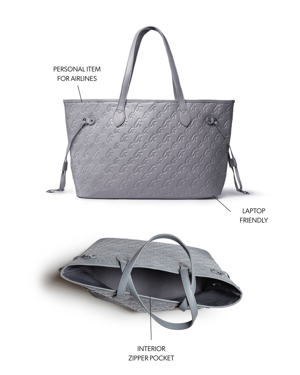 Vegan Leather Tote - Gray