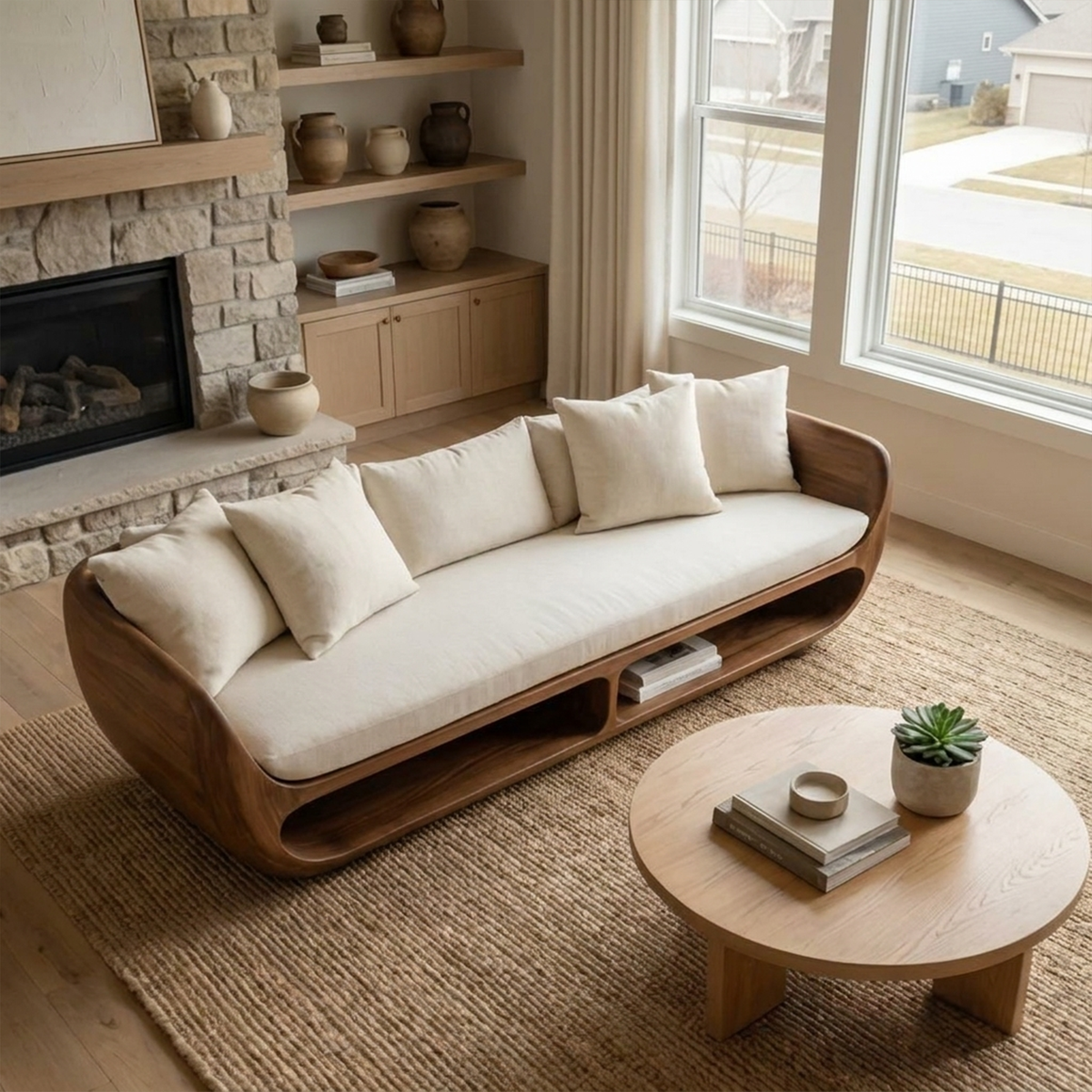 Rustic Sculptural Sofa Table