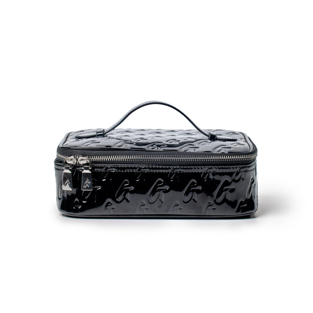 Medium Mirrored Toiletry Bag - Black