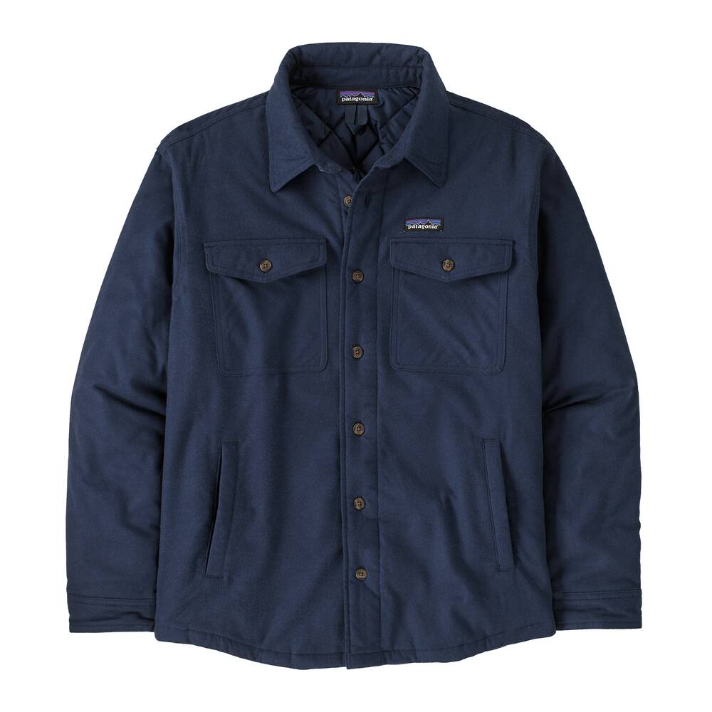 Used Men's Insulated Flannel Overshirt - Navy