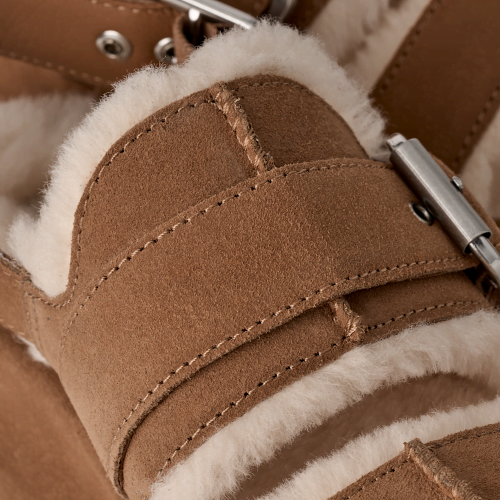 Women's Suede Platform Sandal - Mustard