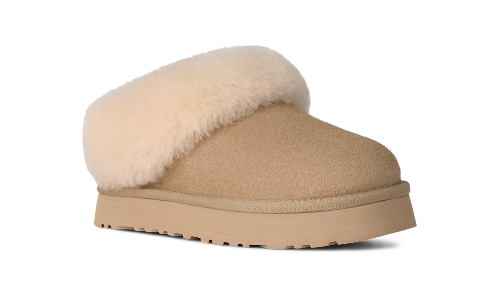 Kids' Suede Platform Slipper - Chestnut