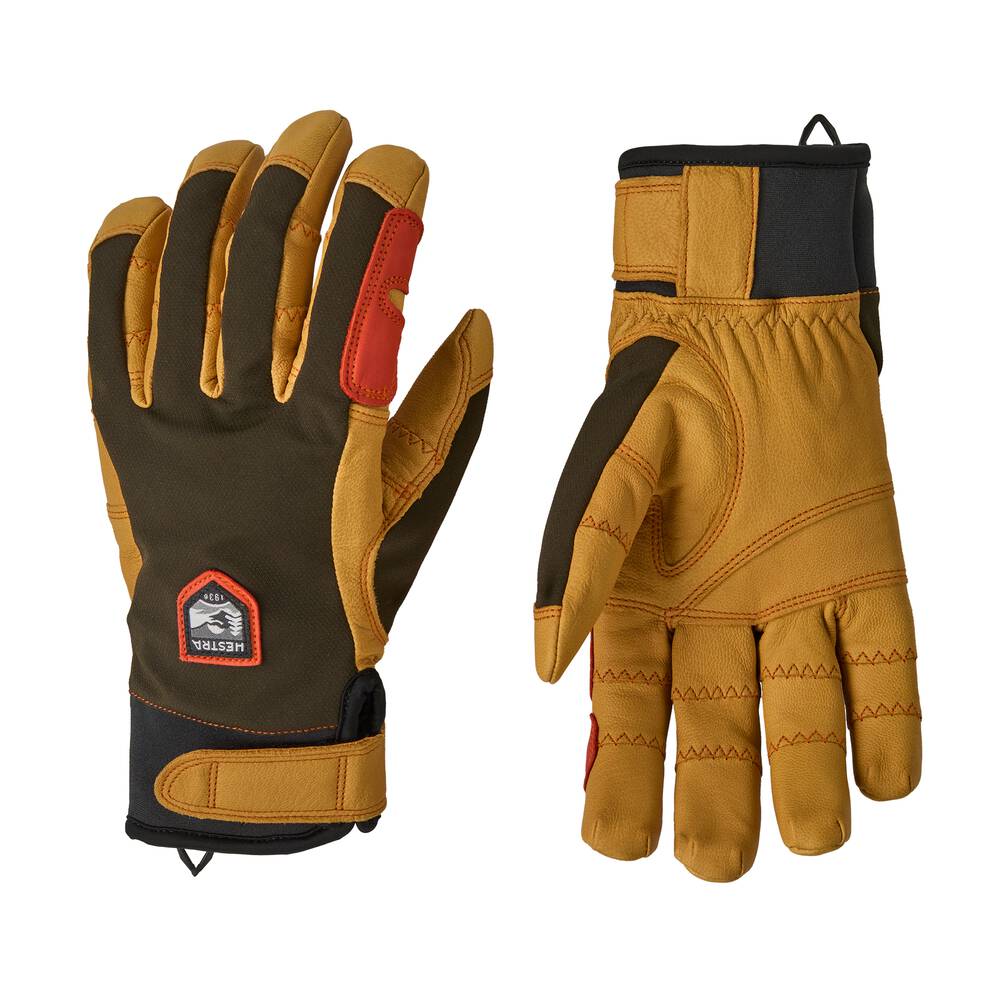 Leather Palm Outdoor Gloves - Green