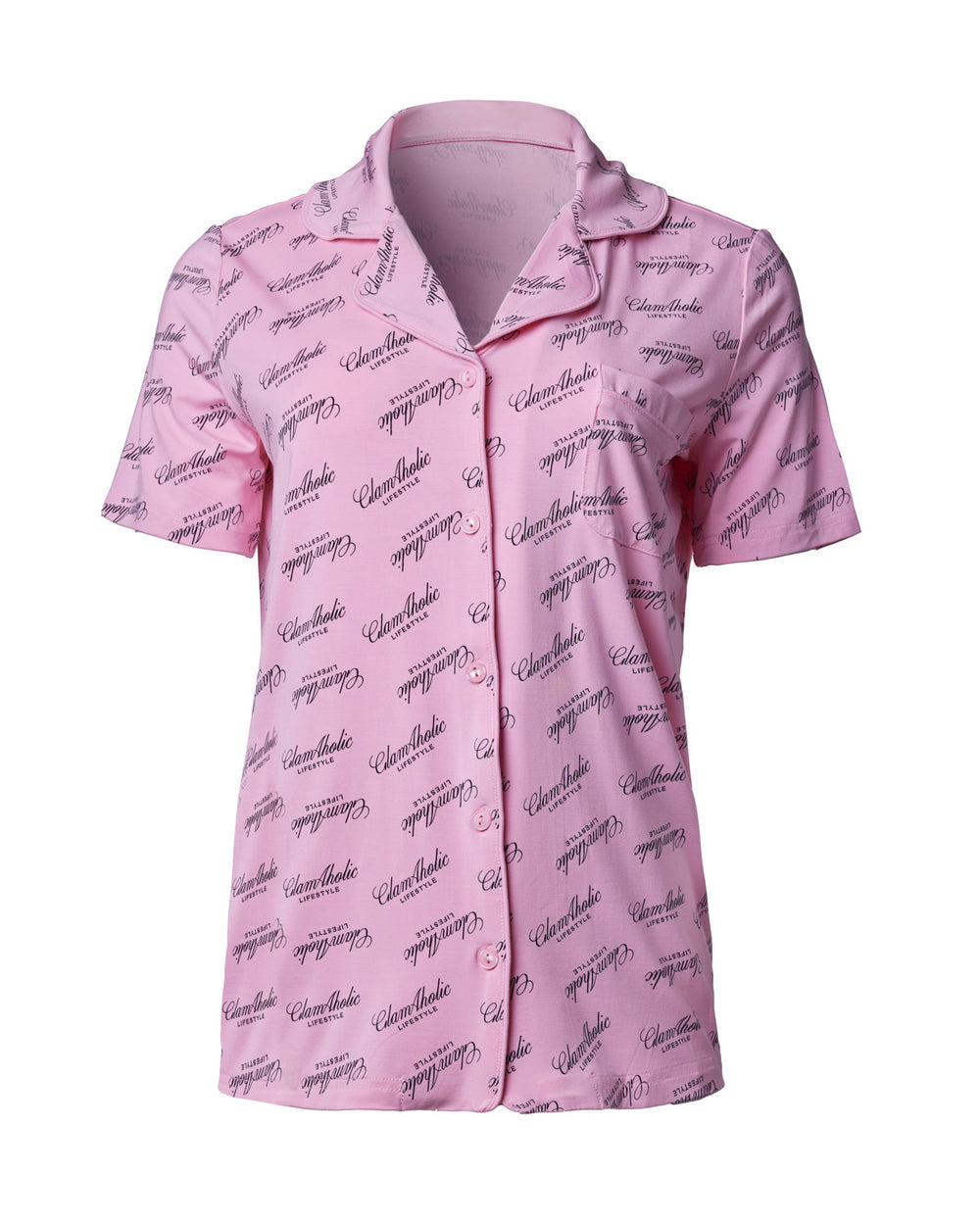 Rayon Blend Pajama Short Set - Light Pink