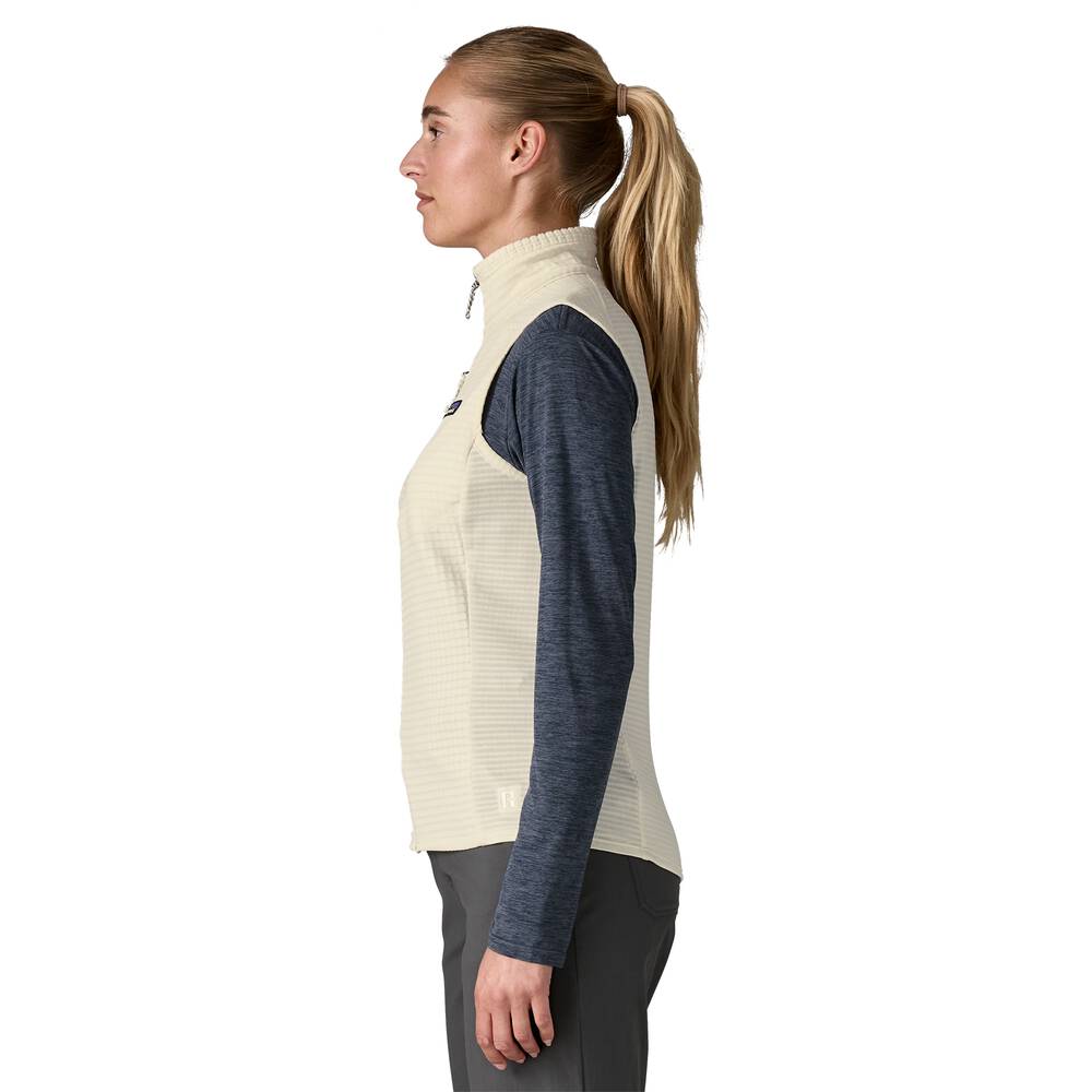 Women's Stretch Grid Fleece Vest - White