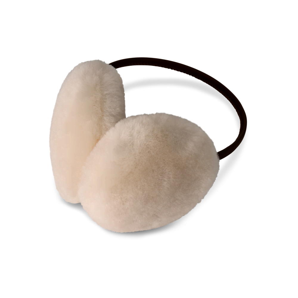 Women's Slim Leather Band Earmuffs - Black