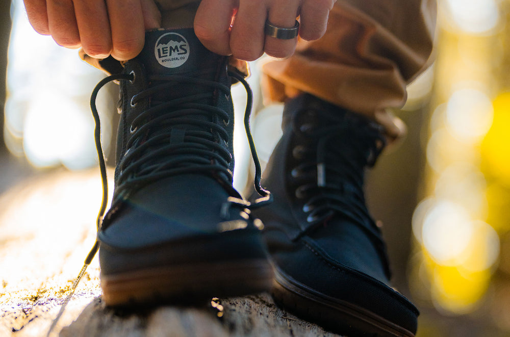 Men's Vegan Casual Lace-Up Boot - Black