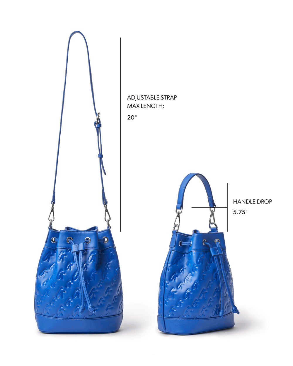 Medium Drawstring Bucket Bag - Blue