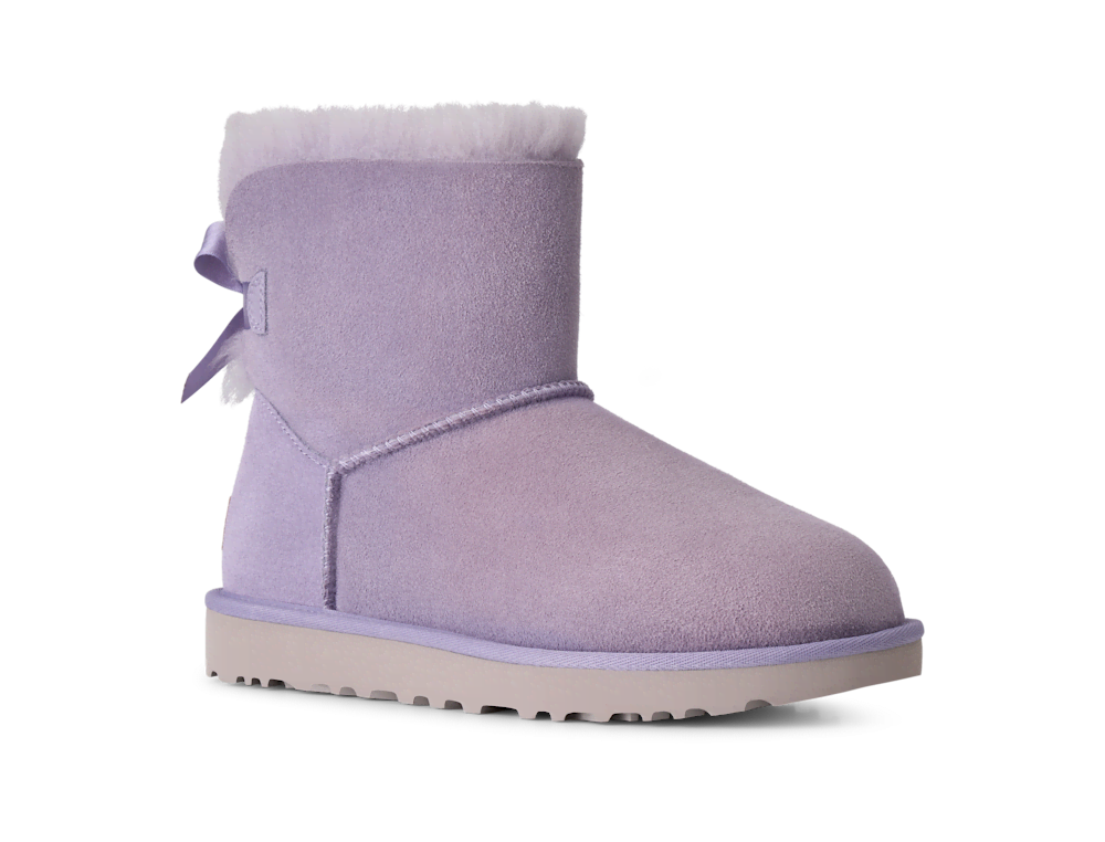 Women's Mini Sheepskin Bow Boot - Moonlight