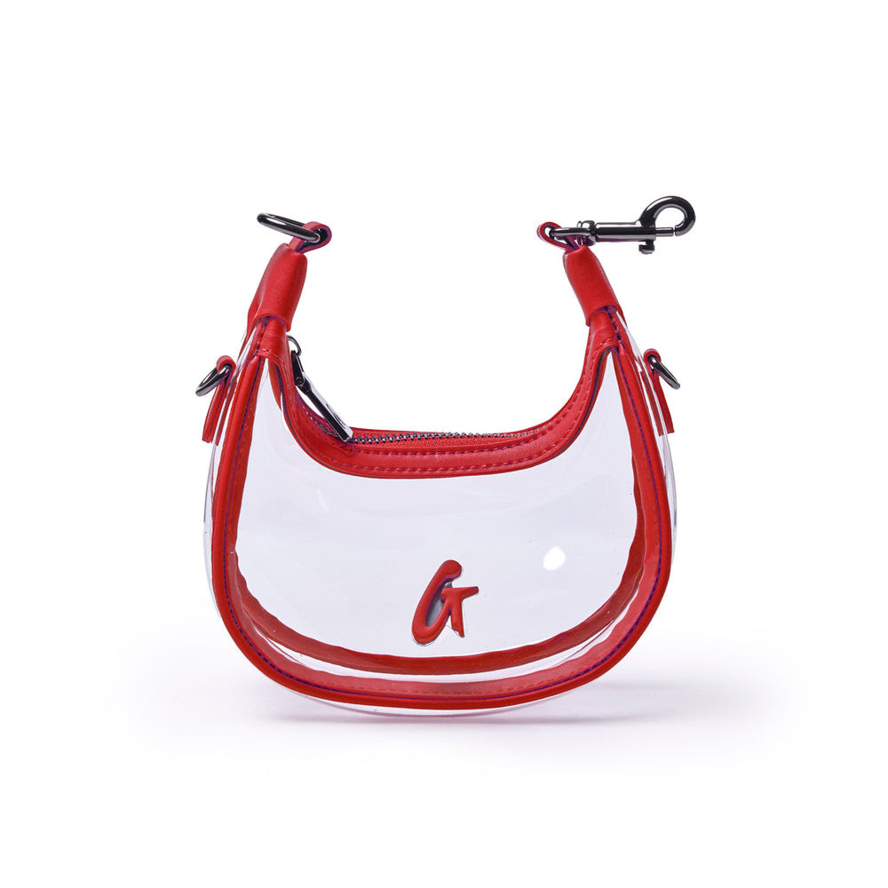 Clear PVC Mini Hobo Bag - Red