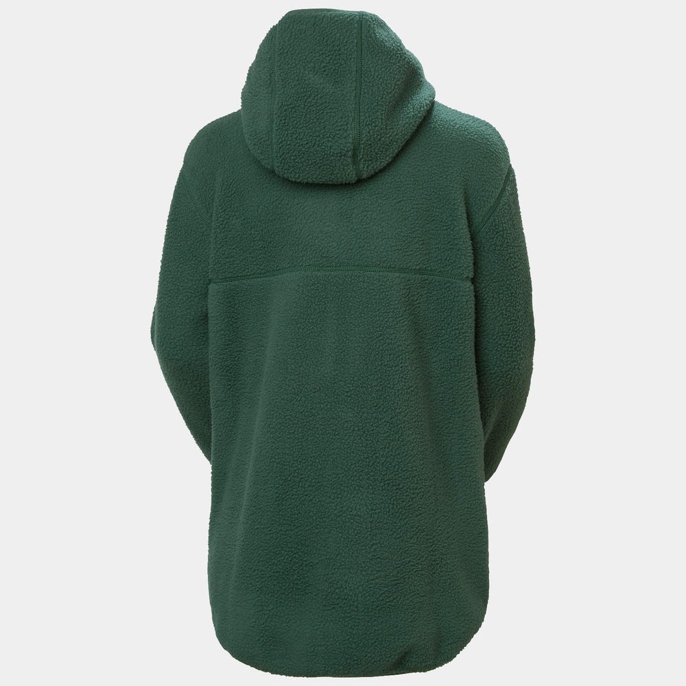 Women's Hooded Pile Fleece Jacket - Purple