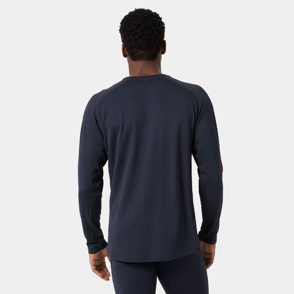 Men's Striped Crew Base Layer Top