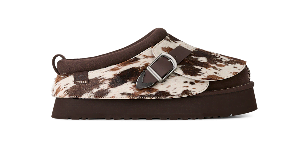 Women's Hand-Painted Cowhide Platform Mule