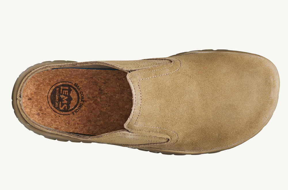 Women's Suede Open-Heel Clog - Latte