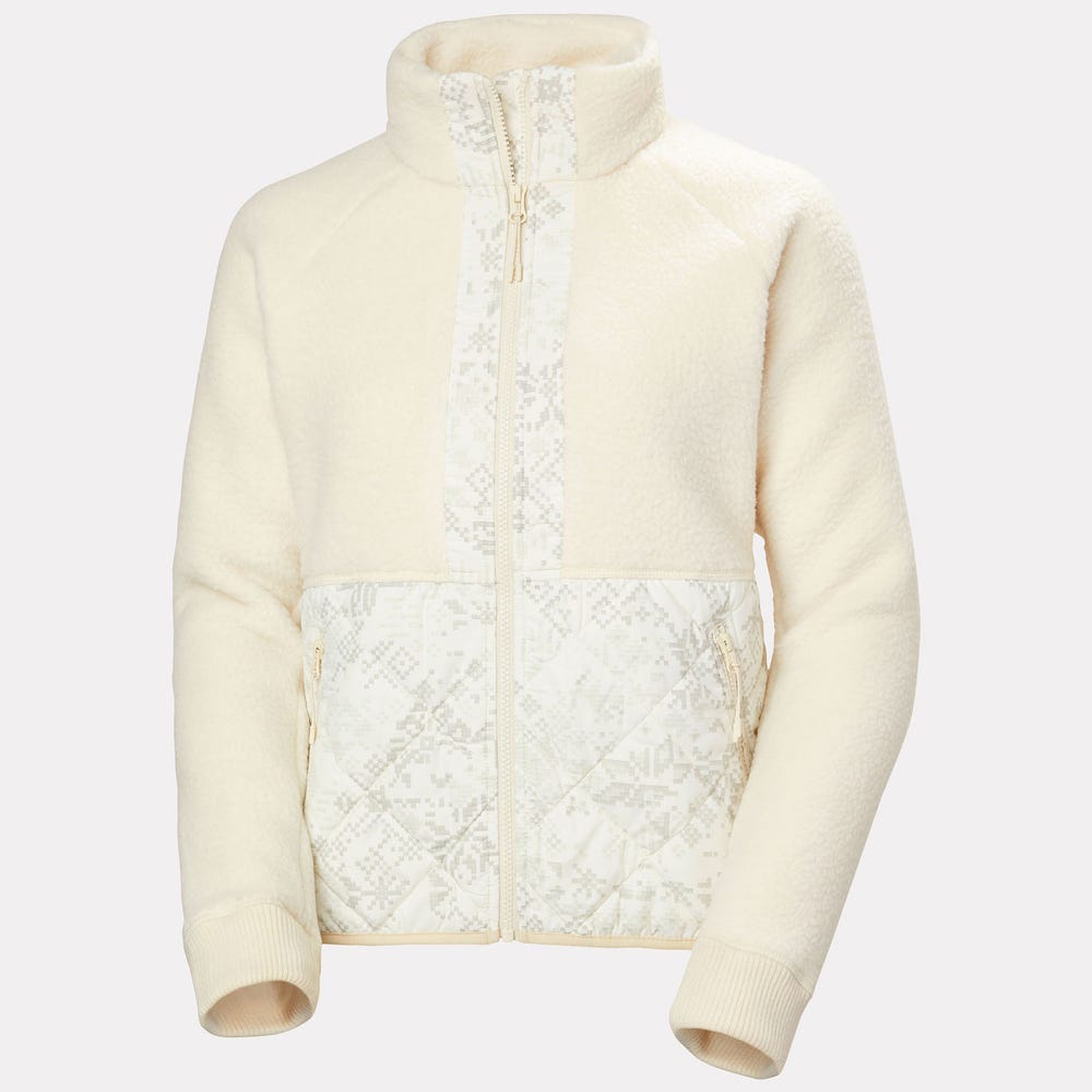 Women's Quilted Pile Fleece Jacket - Cream