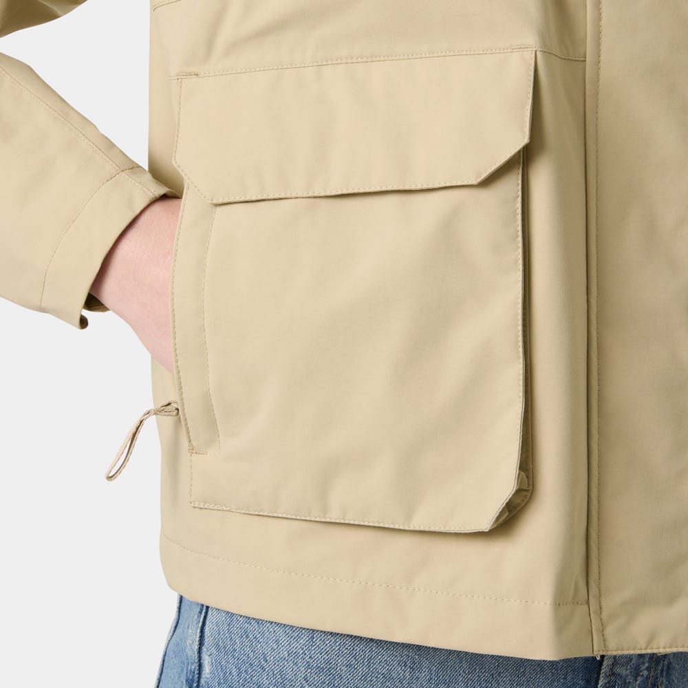 Women's Cropped Utility Rain Jacket - Cream