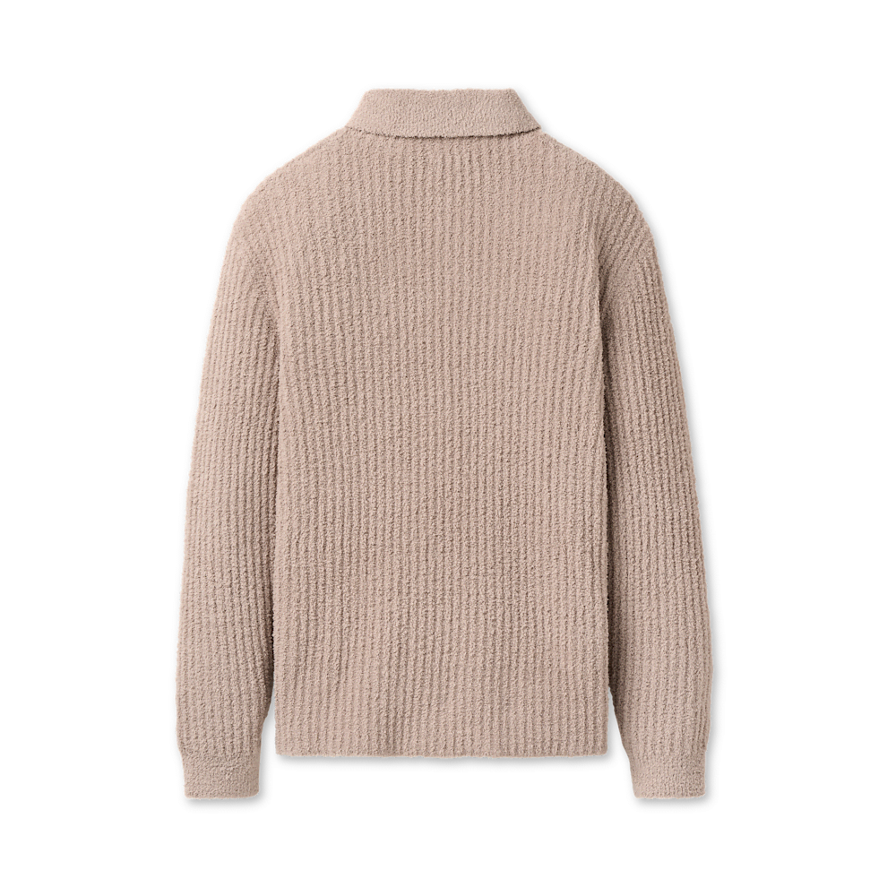 Men's Rib-Knit Polo Pullover - Stripe