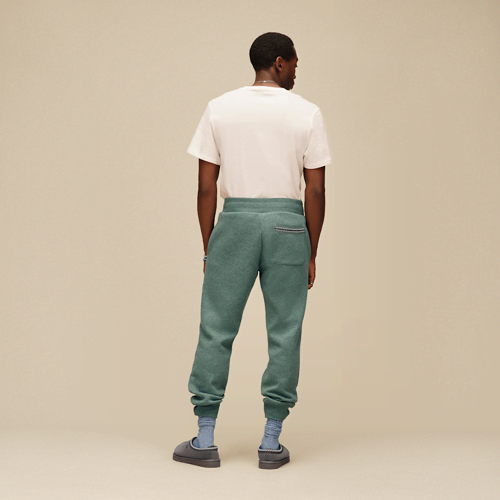 Men's Cotton Blend Drawstring Joggers - Purple