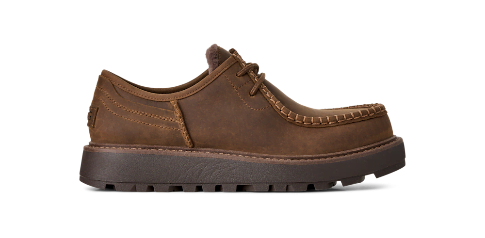 Men's Waterproof Leather Lace-Up Shoe - Oak