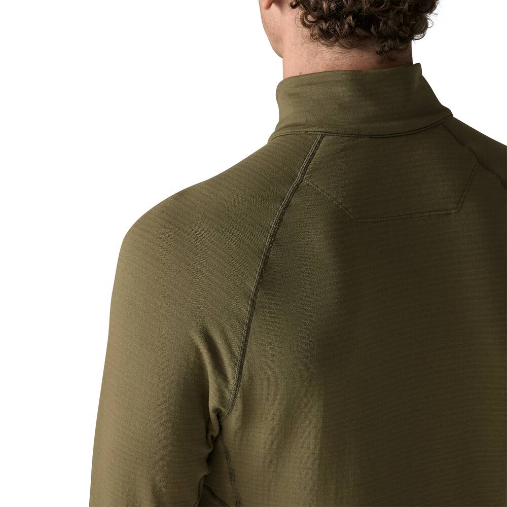 Men's Grid Fleece Zip-Neck Base Layer - Orange