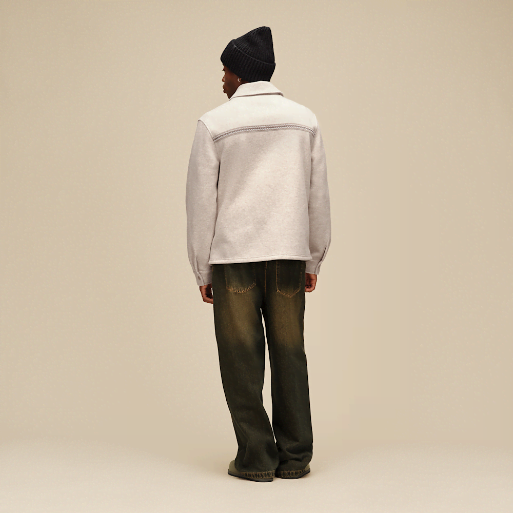 Men's Relaxed Button-Up Shirt Jacket - Heather