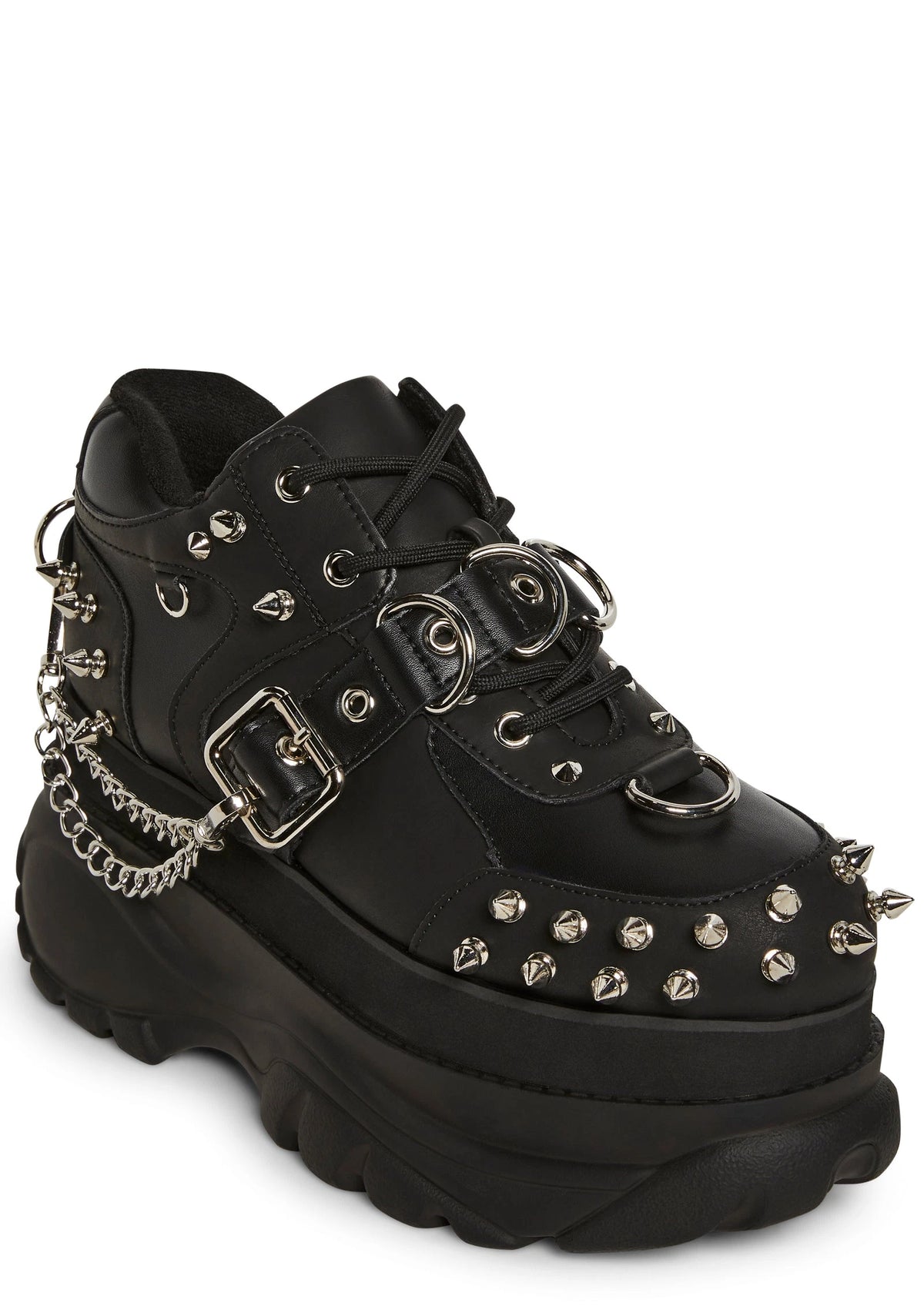 Spiked Platform Sneakers - Black