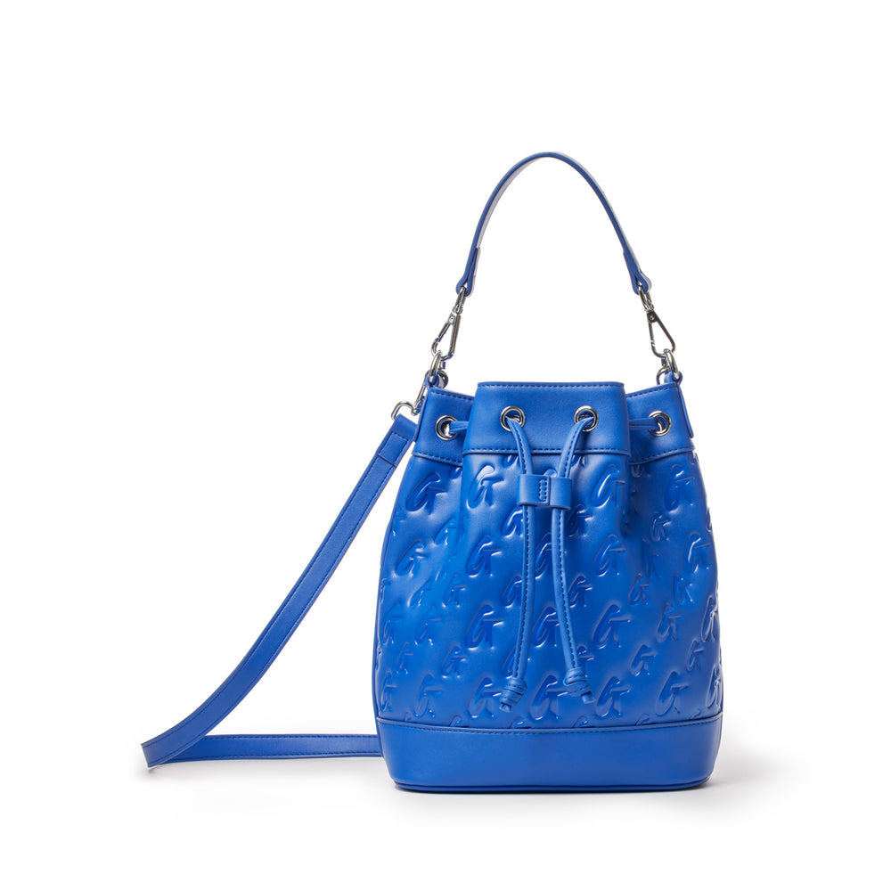 Medium Drawstring Bucket Bag - Blue