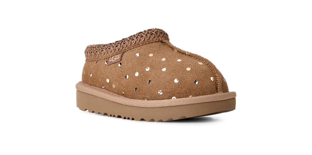 Toddler Metallic Dot Suede Mule - Black
