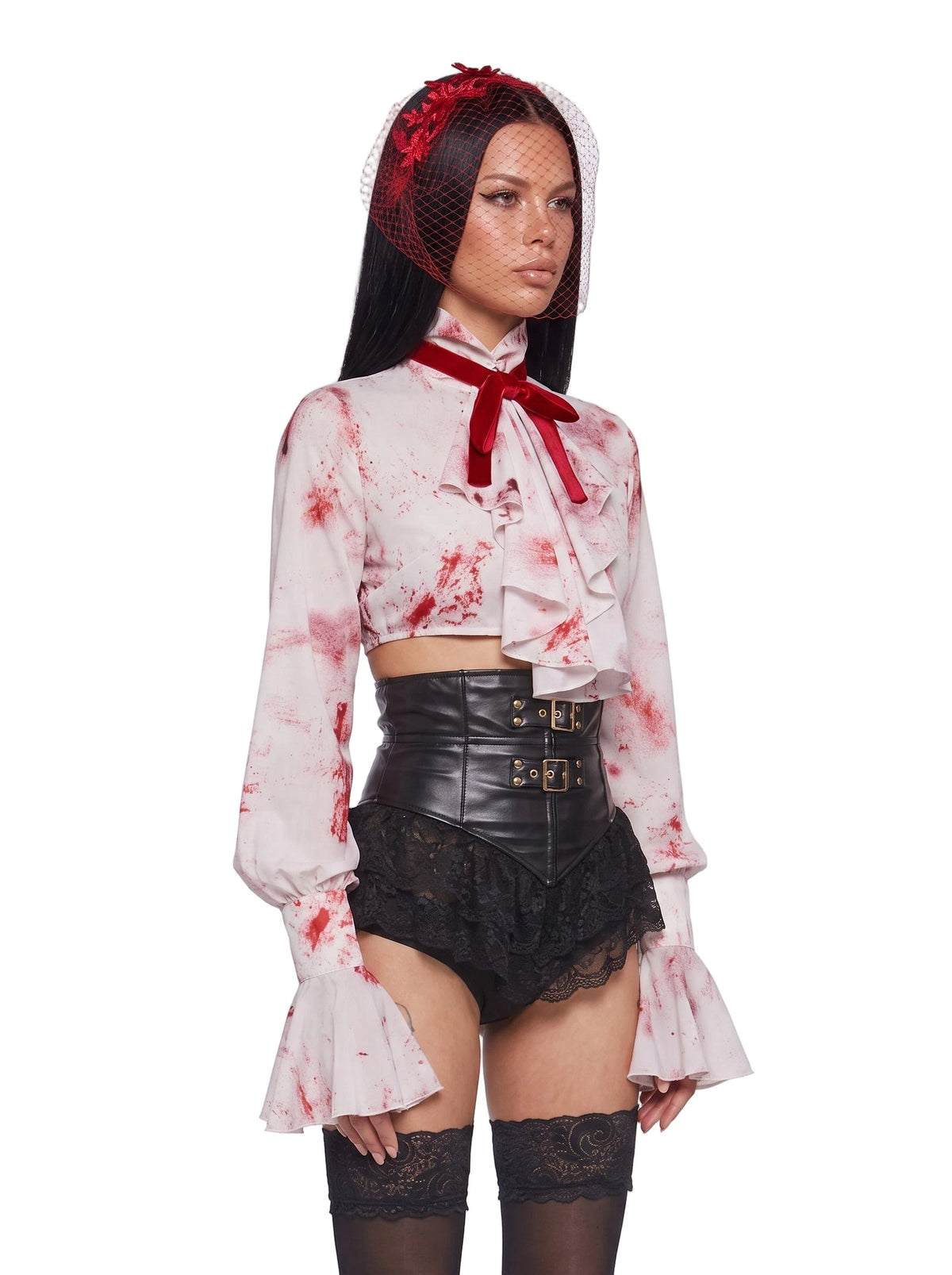 Gothic Vampire Costume Set - Black White