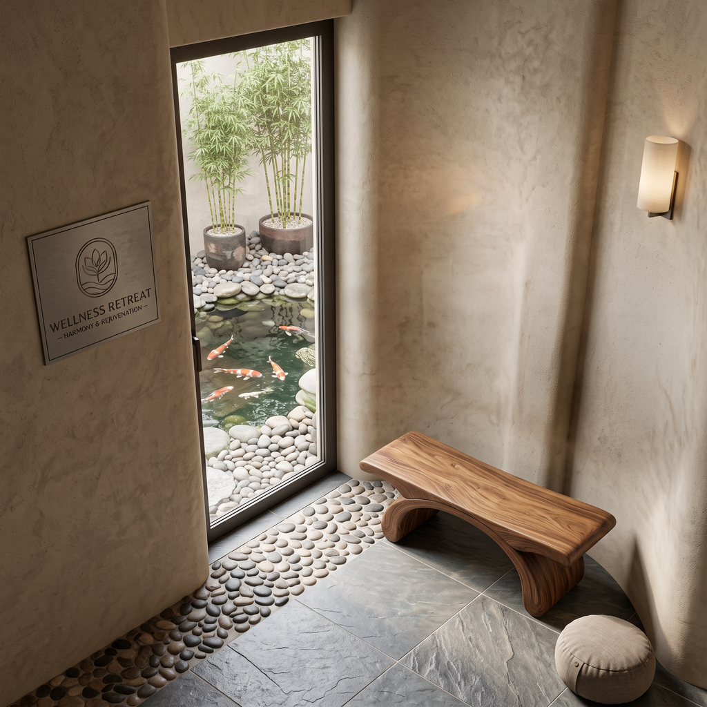 Modern Organic Shower Bench For Bathroom Or Spa Furniture