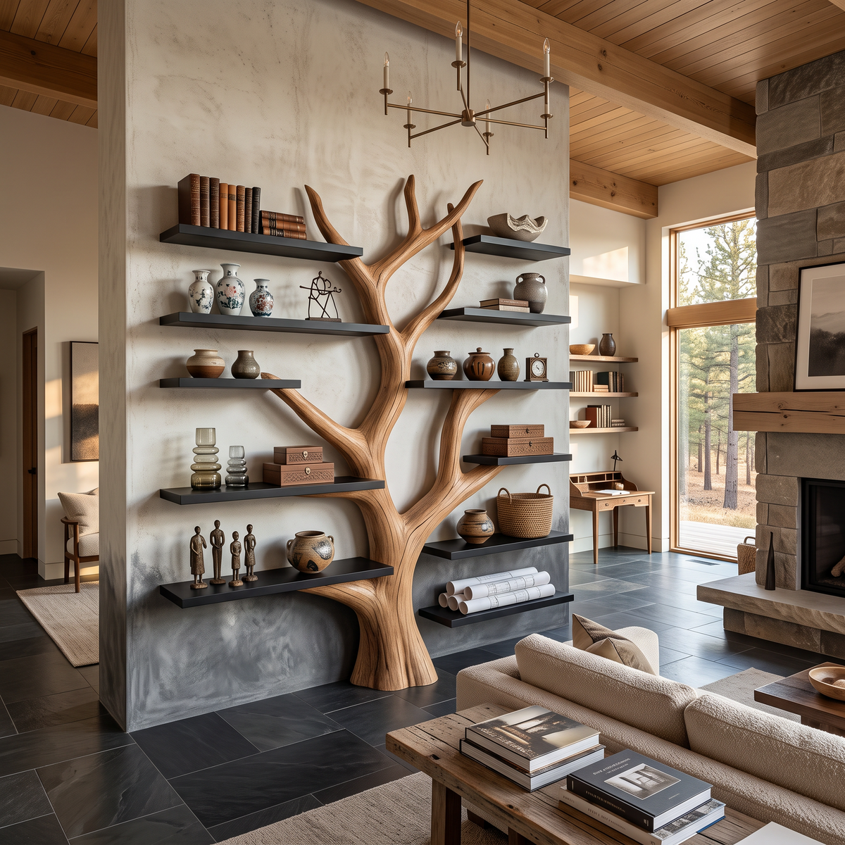 Rustic Tree Bookshelf