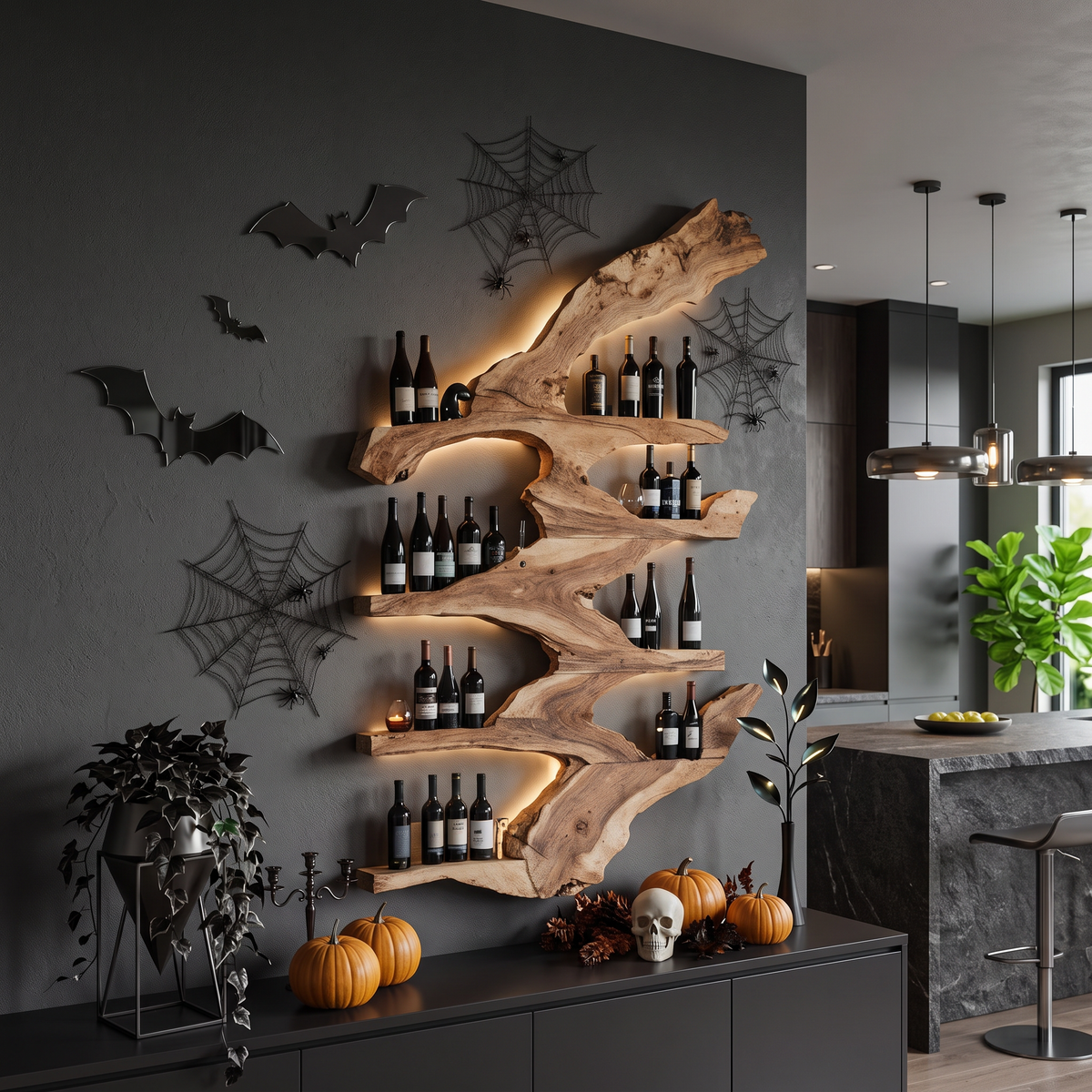 Modern Live Edge Wine Holder