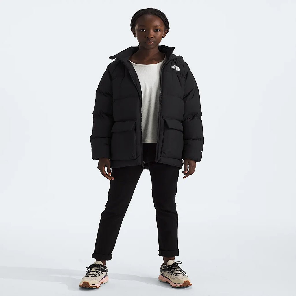 Kids' Fleece-Lined Down Short Parka - Black