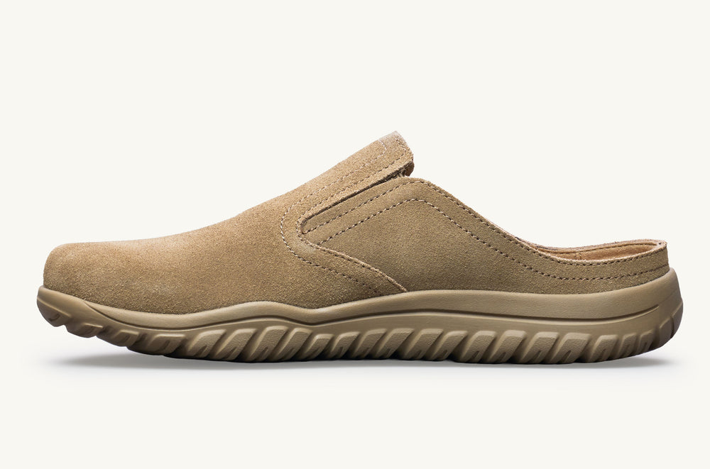 Women's Suede Open-Heel Clog - Latte
