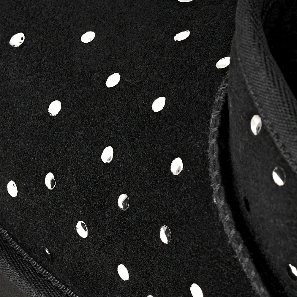 Kids' Low Suede Boot With Metallic Dots - Black
