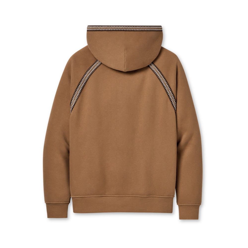 Men's Oversized Full-Zip Hooded Sweatshirt - Brown