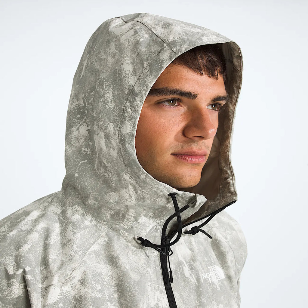 Men's Printed Rain Hooded Jacket - Grey
