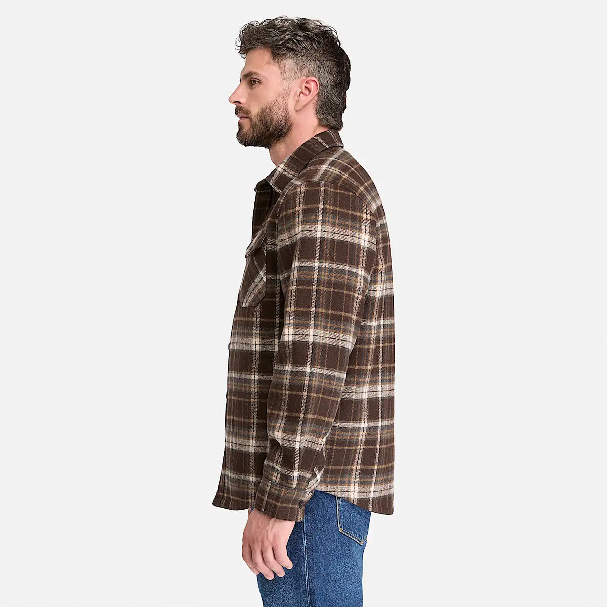 Men's Fleece-Bonded Flannel Overshirt