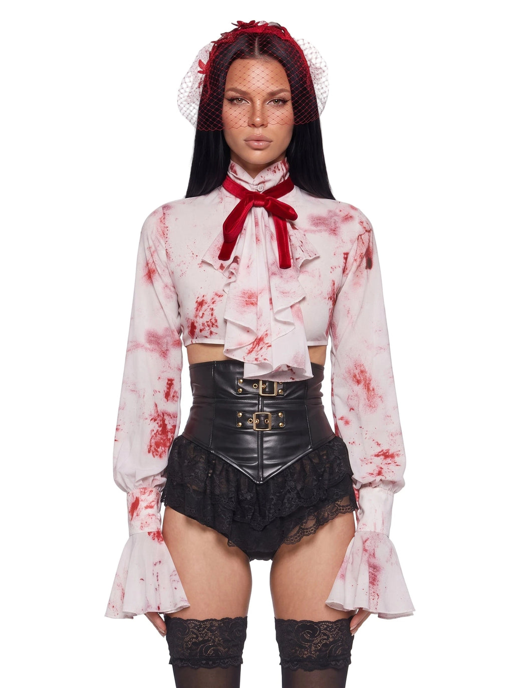 Gothic Vampire Costume Set - Black White